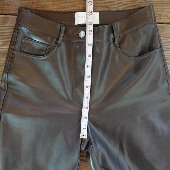 Wilfred Aritzia The Melina Pants Womens 4 Brown Vegan Faux Leather High Rise - Picture 6 of 10